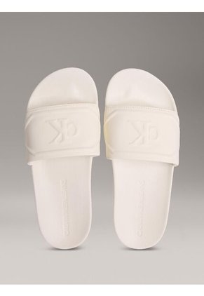 Sandalias Beige Con Monograma En Relieve Calvin Klein