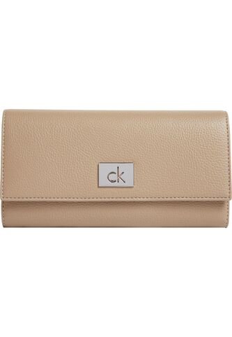 Billetera Beige Trifold Con Placa Metálica Calvin Klein Calvin Klein
