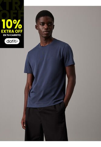 Camiseta Negra De Algodón Con Parche De Goma Calvin Klein Calvin Klein