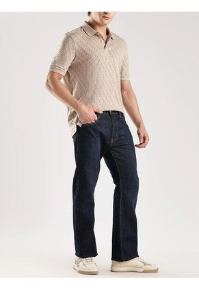 Polo Beige Manga Corta Con Estampado En Toda La Pieza Calvin Klein