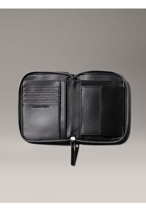 Billetera Negra Con Cremallera En El Contorno Con RFID Calvin Klein