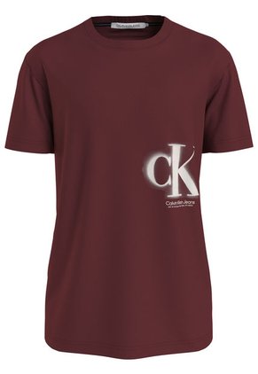 Camiseta Informal Con Logo Hombre Vino Calvin Klein