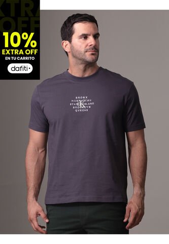 Camiseta Negra Con Gráfico De Sello NYC Calvin Klein Calvin Klein