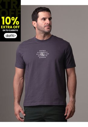 Camiseta Negra Con Gráfico De Sello NYC Calvin Klein