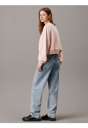 Saco Rosado Cropped Con Cuello En V Calvin Klein