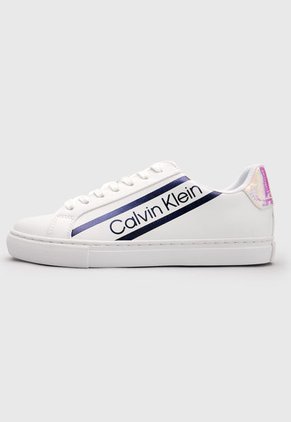 Tenis Lifestyle Blanco-Azul-Tornasol Calvin Klein Ess Vulcanized Lace Up