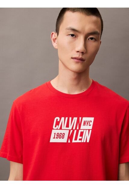 Camiseta Roja Sport Logo Easy Crewneck Calvin Klein