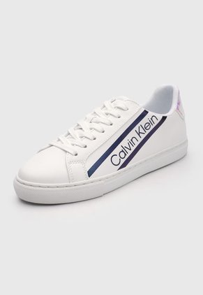 Tenis Lifestyle Blanco-Azul-Tornasol Calvin Klein Ess Vulcanized Lace Up