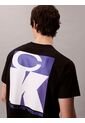 Camiseta Negra Con Logo Gráfico Apilado Calvin Klein de Calvin Klein
