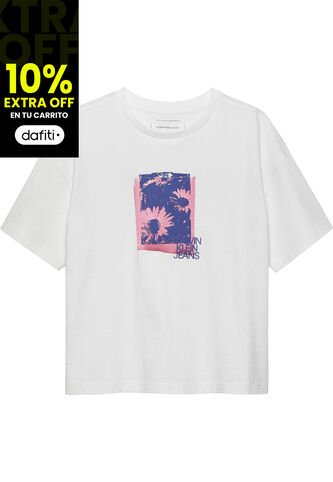 Camiseta Blanca Flower Graphic Para Niña Calvin Klein Calvin Klein