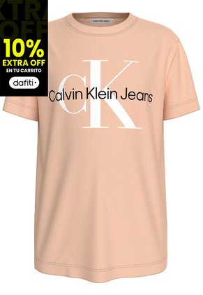 Camiseta Naranja Unisex Con Logo Calvin Klein