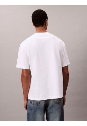 Camiseta Blanca Con Logotipo Bordado Calvin Klein