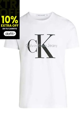 Camiseta Niño Blanca Unisex Con Logo Calvin Klein