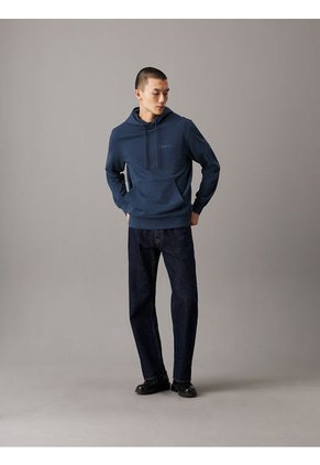 Buzo Azul Con Capota Y Logo Tonal Calvin Klein