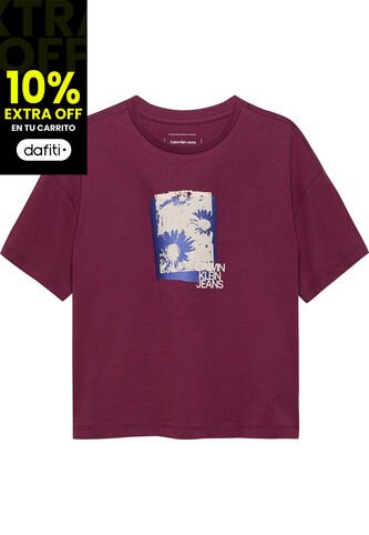 Camiseta Morado Flower Graphic Para Niña Calvin Klein Calvin Klein