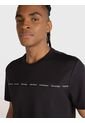 Camiseta Negra Manga Corta Con Logo Tape Calvin Klein de Calvin Klein