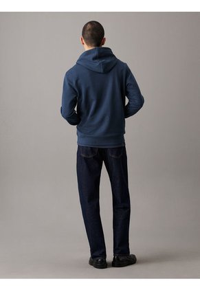 Buzo Azul Con Capota Y Logo Tonal Calvin Klein