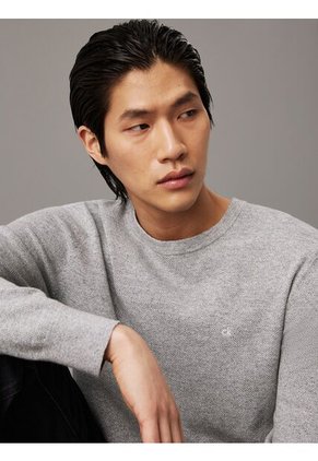 Saco Gris Tejido Structure Micro Pique Calvin Klein