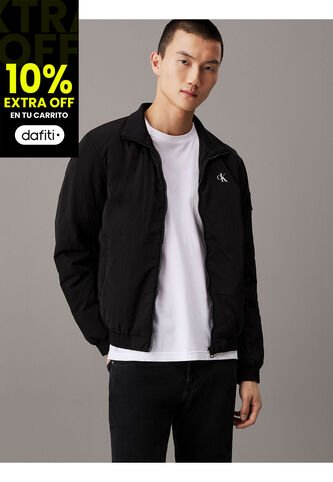 Chaqueta Negra De Nailon Acolchado Con Cremallera Calvin Klein Calvin Klein
