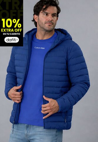 Chaqueta Azul Acolchada Con Capota Calvin Klein Calvin Klein