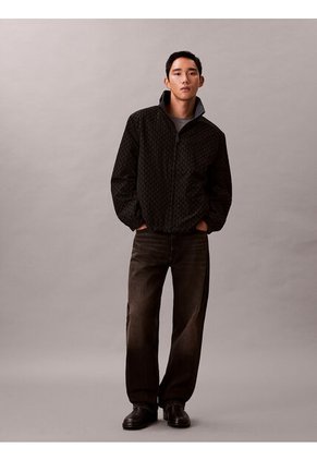 Chaqueta Negra Reversible Con Estampado Calvin Klein