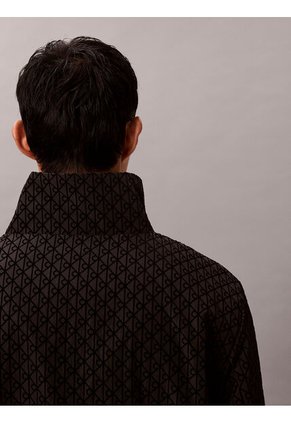 Chaqueta Negra Reversible Con Estampado Calvin Klein