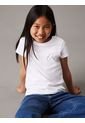 Camiseta Niña Blanca Slim Con Logo Calvin Klein de Calvin Klein