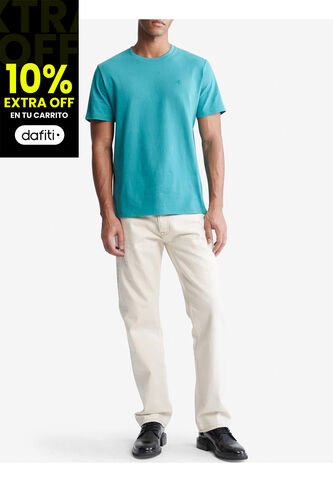 Camiseta Verde Manga Corta Con Monogram Bordado Calvin Klein Calvin Klein