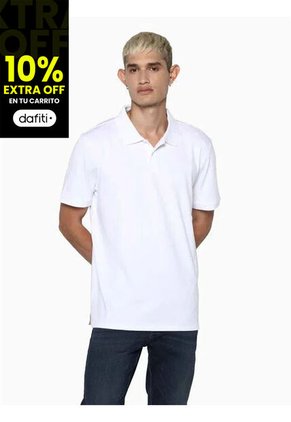 Polo Blanco Clasica Con Logo Calvin Klein