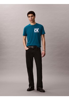 Camiseta Verde Con Gráfico De Logo Calvin Klein