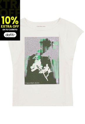 Camiseta Blanca Flutter Floral Para Niña Calvin Klein