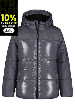 Chaqueta Gris Acolchada Con Cierre Para Niño Calvin Klein