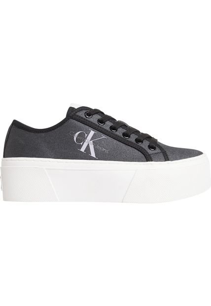 Tenis Negro Con Plataforma Y Acabado De Perla Calvin Klein