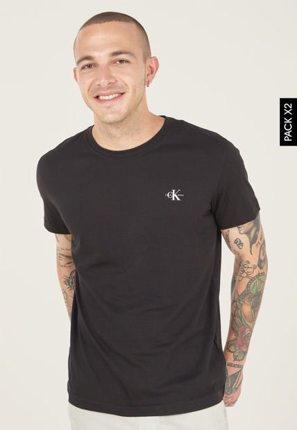 Camiseta x2 Malva-Negro Calvin Klein