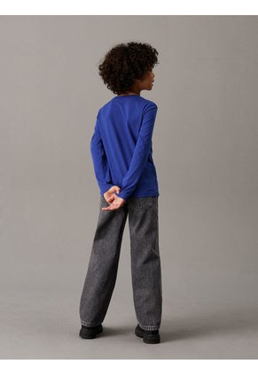 Camiseta Niño Azul De Manga Larga Con Bolsillo Calvin Klein