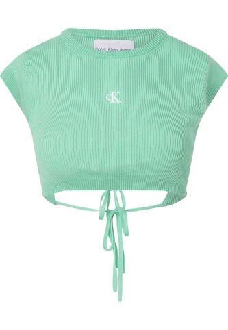 Crop Top Verde De Punto Cropped Con Espalda Abierta Calvin Klein Calvin Klein