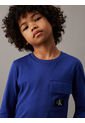 Camiseta Niño Azul De Manga Larga Con Bolsillo Calvin Klein de Calvin Klein