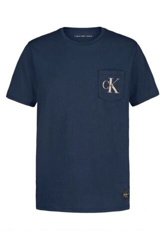 Camiseta Azul Con Bolsillo Y Logotipo Calvin Klein Calvin Klein
