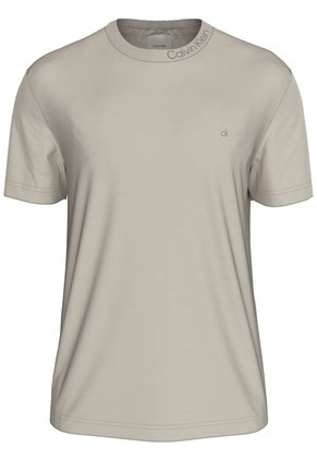 Camiseta Beige Con Logo En El Cuello Calvin Klein