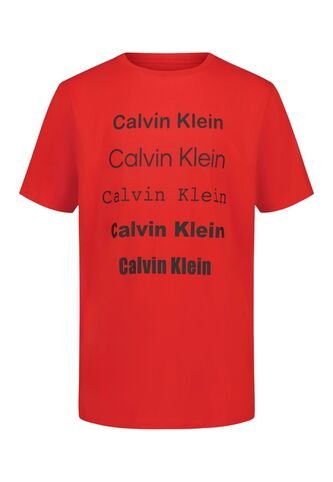 Camiseta Roja Con Estampado De Logo Stacked Calvin Klein Calvin Klein