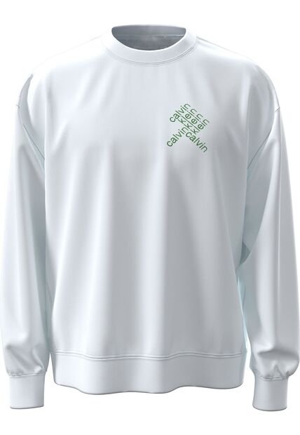 Buzo Blanco Con Logo Gráfico Calvin Klein