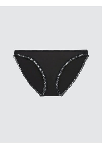Pantys Negro Con Ribetes De Encaje Calvin Klein