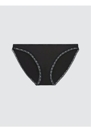 Pantys Negro Con Ribetes De Encaje Calvin Klein