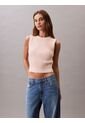 Saco Rosa Tejido Sin Mangas Con Cuello Redondo De Canalé Suave Calvin Klein de Calvin Klein
