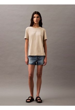 Camiseta Gris Con Logo Calvin Klein