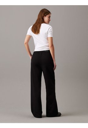 Pantalones Negro De Pierna Ancha Con Cinta Con El Logo Calvin Klein