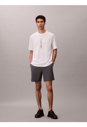 Camiseta Blanca Con Gráfico De Logo Vertical Calvin Klein