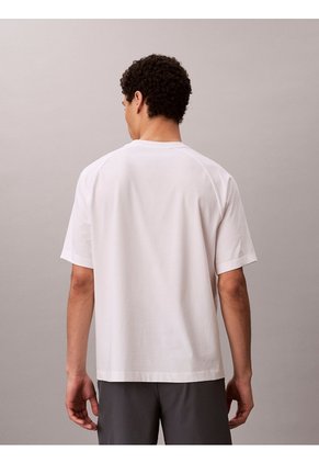 Camiseta Blanca Con Gráfico De Logo Vertical Calvin Klein