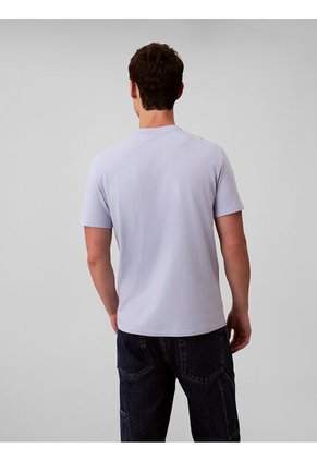 Camiseta Gris Con Micro Monograma Bordado Calvin Klein