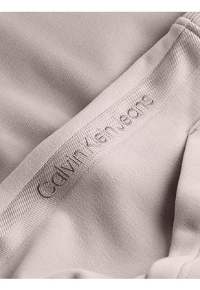 Buzo Beige Con Capota Y Logo Tape Calvin Klein